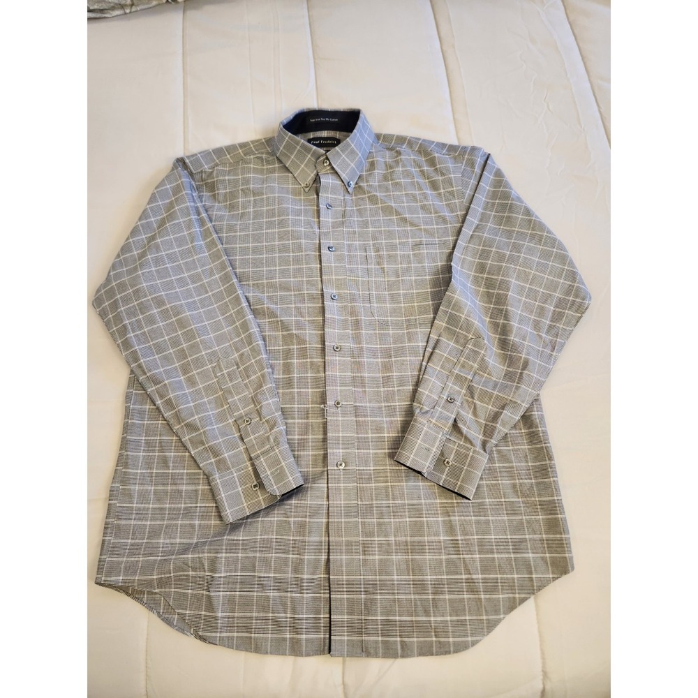 Men's Paul‎ Frederick 16 1/2 X 34 Plaid Check Long Sleeve Shirt Classic Fit